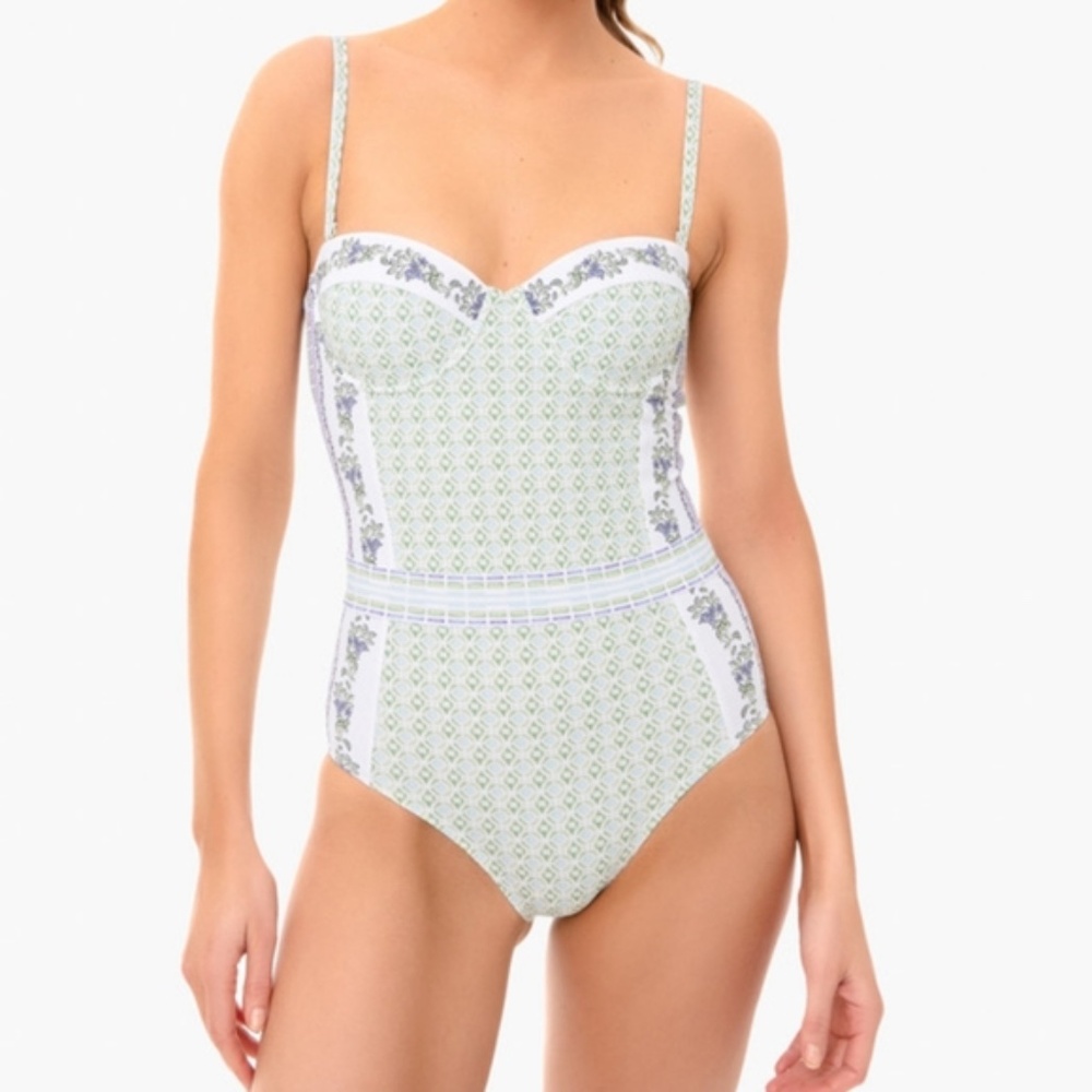 NWT Tory Burch Lipsi Printed One Piece Swimsuit M